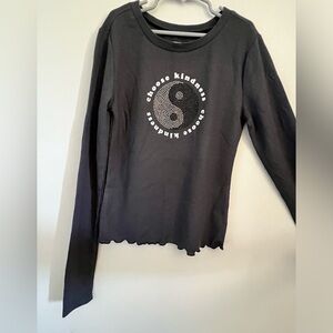 Yin Yang Long-sleeve Gray T-shirt